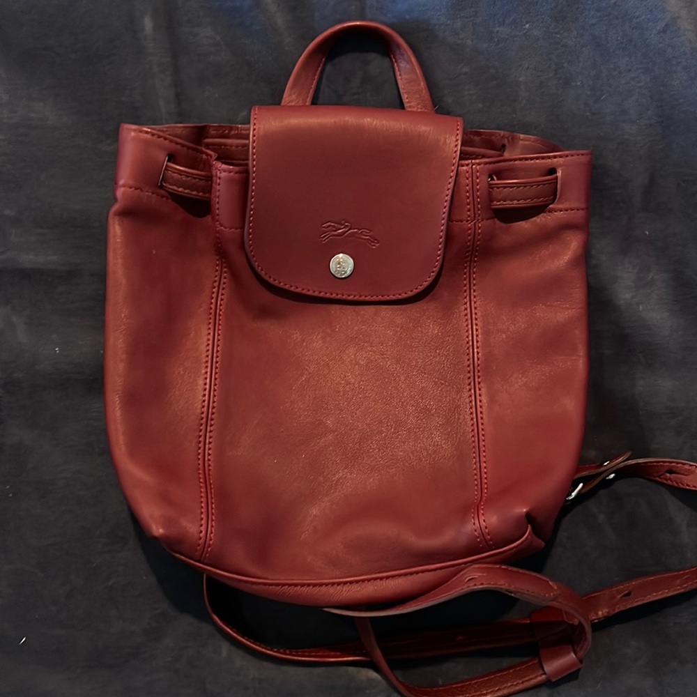 Longchamp Le pilage cuirass leather backpack